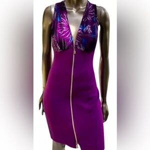 Versace Jeans Purple & Blue Sheath Dress - Size IT 44